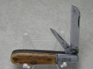 Schrade Cut. Co. Walden NY Bone 2 Blade Barlow Knife c.1904-1946