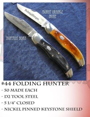 Schatt & Morgan #44 Folding Hunter Burnt Orange Bone Short Run 1 of 50. #602-612