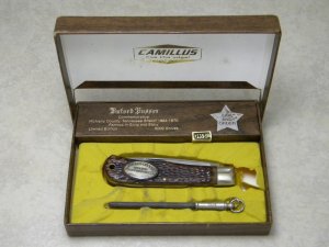 Camillus USA #10 Delrin Buford Pusser Jumbo Trapper Knife & Sharpener in Box