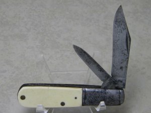 Remington "Script" RB44W White 2 Blade Barlow Knife c.1930's
