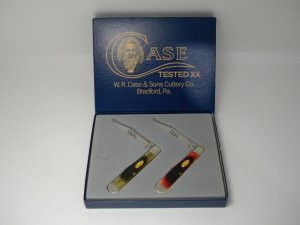 Case XX SS USA 3 Dot (1987) Bone R6111 1/2 & G6111 1/2 Tested XX Commemorative Knife Set in Box