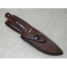 Tidioute Cutlery Titusville Iron Works GEC #10 Burnt Orange Bone Fixed Blade Sheath Knife in Tube