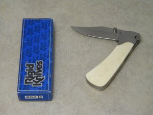 Rigid RG-7 Surgical Steel Japan Plain Edge Bone & Metal Large Locking Blade Thumb Stud Knife in Box