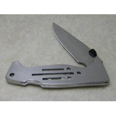 Rigid RG-23 Surgical Steel Japan Plain Edge Metal Large Lockback Thumb Stud Knife in Box