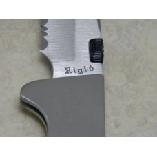 Rigid RG-24 Surgical Steel Japan Serrated Edge Metal Large Lockback Thumb Stud Knife in Box Rigid RG-24 Surgical Steel Japan Serrated Edge Metal Large Lockback Thumb Stud Knife in Box