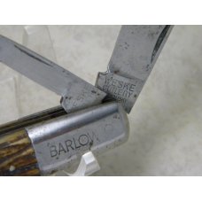 Weske Cutlery Co. Sandusky O. Jigged Bone 2 Blade Barlow Knife c.1940's Weske Cutlery Co. Sandusky O. Jigged Bone 2 Blade Barlow Knife c.1940's