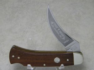 Boker Solingen Germany Stainless Tree Brand Classic Wood 1001 Lockback Knife c.1978-1984