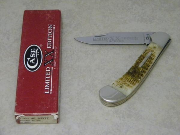 Case XX USA 4 Dot (1996) Butternut Rogers Jigged Bone 61100 SS Saddlehorn Knife in Box Case XX USA 4 Dot (1996) Butternut Rogers Jigged Bone 61100 SS Saddlehorn Knife in Box