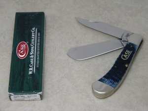Case XX USA 2009 Mediterranean Blue Bone 62100 SS Cotton Sampler Saddlehorn Knife in Box 1st Run