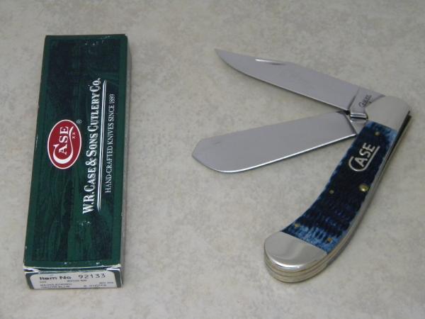 Case XX USA 2009 Mediterranean Blue Bone 62100 SS Cotton Sampler Saddlehorn Knife in Box 1st Run