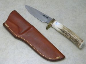 Randall Made Orlando, FLA. Stag Model 26 Pathfinder Fixed Blade Sheath Knife for L.L. Bean c.1980's