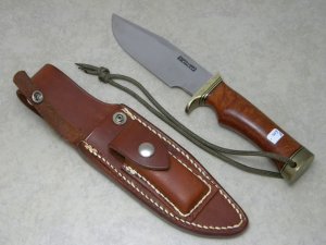Randall Made Orlando, FLA. Sunburst Briar Stoddard's Sergeant Fixed Blade Sheath Knife c.1990's