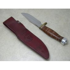 Randall Made Orlando, FLA. Stacked Leather Capt. Chris Stanaback Special Fixed Blade Sheath Knife