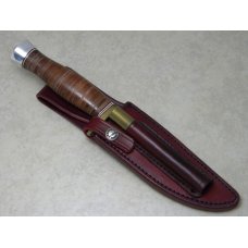 Randall Made Orlando, FLA. Stacked Leather Capt. Chris Stanaback Special Fixed Blade Sheath Knife