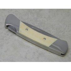 Buck USA Model # 506 White Knight Ivory Micarta Lockback Knife & Pouch in Box Pre 1986 Buck USA Model # 506 White Knight Ivory Micarta Lockback Knife & Pouch in Box Pre 1986