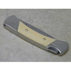 Buck USA Model # 506 White Knight Ivory Micarta Lockback Knife & Pouch in Box Pre 1986 Buck USA Model # 506 White Knight Ivory Micarta Lockback Knife & Pouch in Box Pre 1986