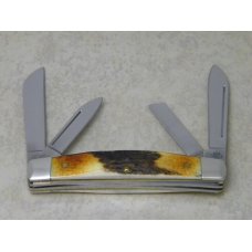 C Platts' Sons USA Burnt Stag 54052 SS Congress Knife in Tin Box c.2005 C Platts' Sons USA Burnt Stag 54052 SS Congress Knife in Tin Box c.2005