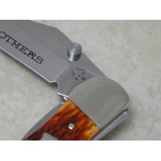 Case Bros Cutlery Co USA Chestnut Bone 61265LC SS Linerlock Folding Hunter Knife in Box c.2003 Case Bros Cutlery Co USA Chestnut Bone 61265LC SS Linerlock Folding Hunter Knife in Box c.2003