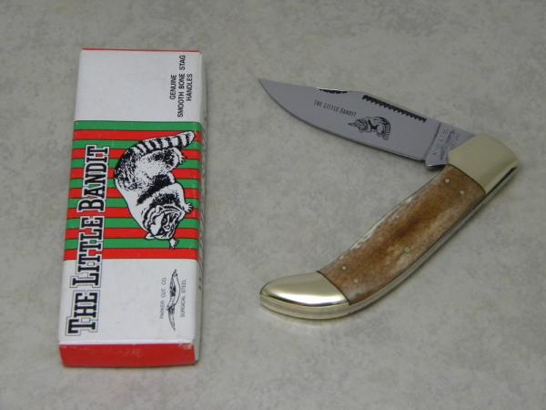Parker Cut Co Surgical Steel Japan Smooth Bone Stag "The Little Bandit" Folding Hunter Knife in Box
