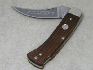 Boker Solingen Germany Stainless Tree Brand Classic Wood 1001 Lockback Knife c.1978-1984