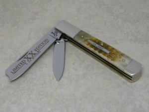 Case XX USA 4 Dot (1996) Butternut Rogers Bone 62005 RAZ SS Limited Edition Razor Barlow Knife