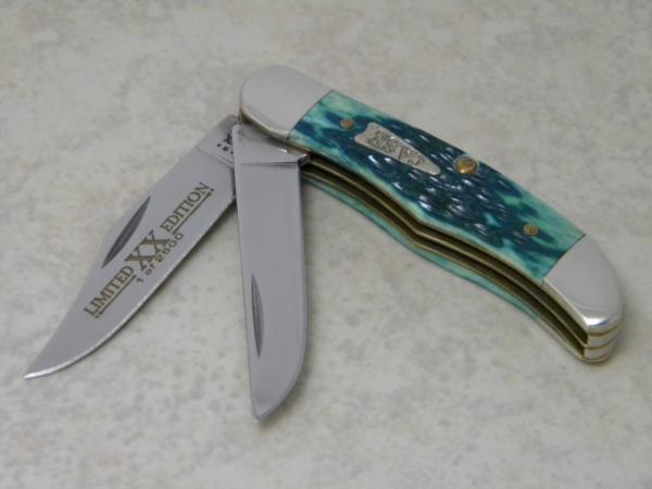 Case XX USA 2001 Teal Green Bone TH62165 SS Limited Edition Tiny Folding Hunter Knife Case XX USA 2001 Teal Green Bone TH62165 SS Limited Edition Tiny Folding Hunter Knife