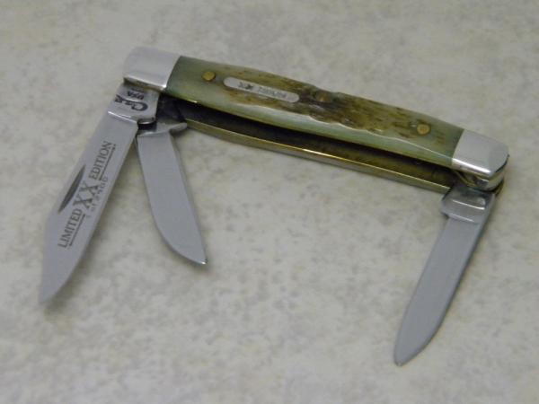 Case XX USA 4 Dot (1996) Green Bone 6333 SS Limited Edition Tiny Stockman Knife Case XX USA 4 Dot (1996) Green Bone 6333 SS Limited Edition Tiny Stockman Knife