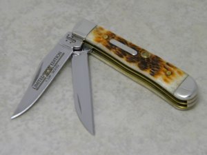 Case XX USA 2006 Burnt Orange Bone 62154W SS Limited Edition Wharncliffe Tiny Trapper Knife