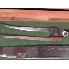 Vintage J A Henckels Twinworks Friodur Carving set with FANTASTIC STAG Handles - light use only