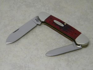 Case XX USA 7 Dot (1993) Dark Red Bone  DR62131 SS Canoe Knife