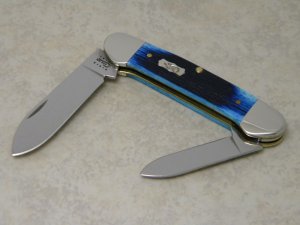 Case XX USA 2010 Ocean Blue Barnboard Bone 62131 SS Canoe Knife
