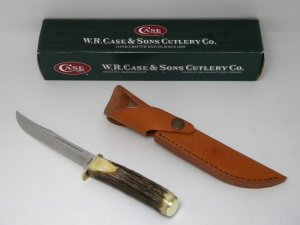 Case XX USA 2007 Genuine Stag 516-5 Hunter Fixed Blade Sheath Knife in Box - Case Item # 05996