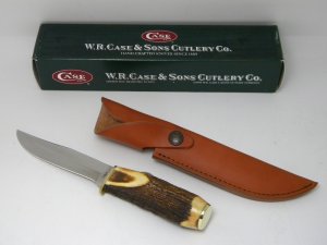 Case XX USA 2007 Genuine Stag 565-5 Hunter Fixed Blade Sheath Knife in Box - Case Item # 05995