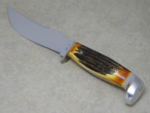 Case XX USA 1965-69 Genuine Stag 523-5 Hunter Fixed Blade Sheath Knife