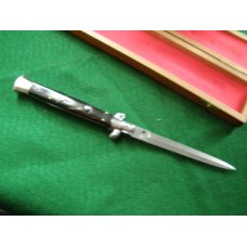 A B Italy Auto Knife Damascus Blade with Original Box