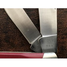 BUCK USA 301- 3 7/8" stockman with red handles (made in 1992) BUCK USA 301- 3 7/8" stockman with red handles (made in 1992)