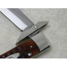 Case XX USA 10 Dot (1970) Pretty Bone 6111 1/2 Swing Guard Cheetah Pattern Lockback Knife