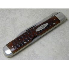 Case XX USA 10 Dot (1970) Pretty Bone 6111 1/2 Swing Guard Cheetah Pattern Lockback Knife