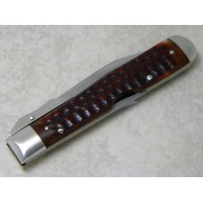 Case XX USA 10 Dot (1970) Pretty Bone 6111 1/2 Swing Guard Cheetah Pattern Lockback Knife
