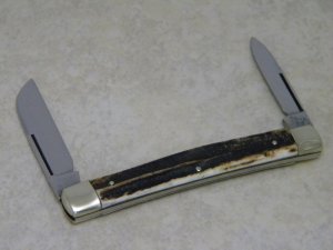 Hen & Rooster Gutmann Solingen Germany Genuine Stag Large Half Congress Knife 