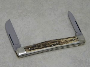 Hen & Rooster Gutmann Solingen Germany Genuine Stag Large Half Congress Knife 