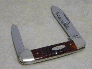 Case XX USA 5 Dot (1975) Pretty Bone 62131 Canoe Knife with Etch
