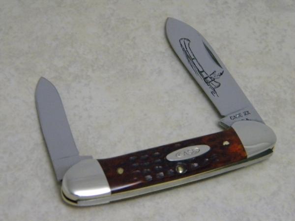 Case XX USA 5 Dot (1975) Pretty Bone 62131 Canoe Knife with Etch