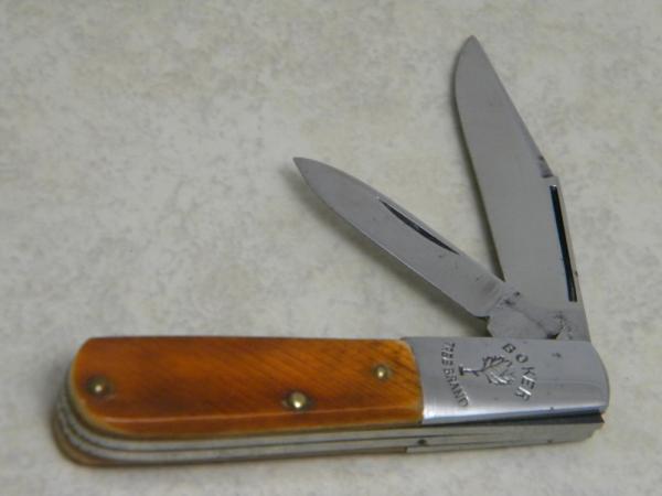 Boker Tree Brand Saw Cut Bone Model 493 2 Blade Barlow Knife c.1950's Boker Tree Brand Saw Cut Bone Model 493 2 Blade Barlow Knife c.1950's