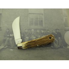 Queen Cutlery – JOE PARDUE Hawksbill Pruner: 4’ closed, stag handles, Queen Cutlery – JOE PARDUE Hawksbill Pruner: 4’ closed, stag handles,