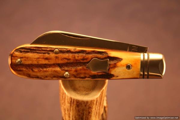 Queen City Cutlery #69 Sambar Stag Barlow. 1 of 15 Issued. #626 Queen City Cutlery #69 Sambar Stag Barlow. 1 of 15 Issued. #626