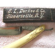 E. L. Durkee & Co Gloversville, NY Straight Razor with Original Box E. L. Durkee & Co Gloversville, NY Straight Razor with Original Box