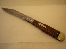 Miller Bros Cutlery Co. - Long Pull Lock Back Folding Hunter - Bone Handles - Circa 1872-1926