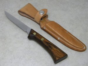 Western Stainless USA S-W764 Wood Fixed Blade Sheath Knife
