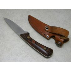 Western USA W83 G Wood Fixed Blade Sheath Knife c.1983